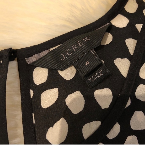 J. Crew Silk Pebbled Polka Dot Tie Blouse - Picture 3 of 3